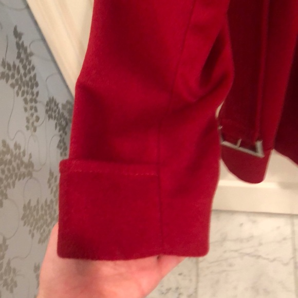 Kenneth Cole Red Wool coat with Belt - Picture 6 of 7